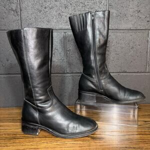 Vintage Y2K/90’s Rampage Black Leather Mid-Calf Boots Made In Brazil Women’s 8